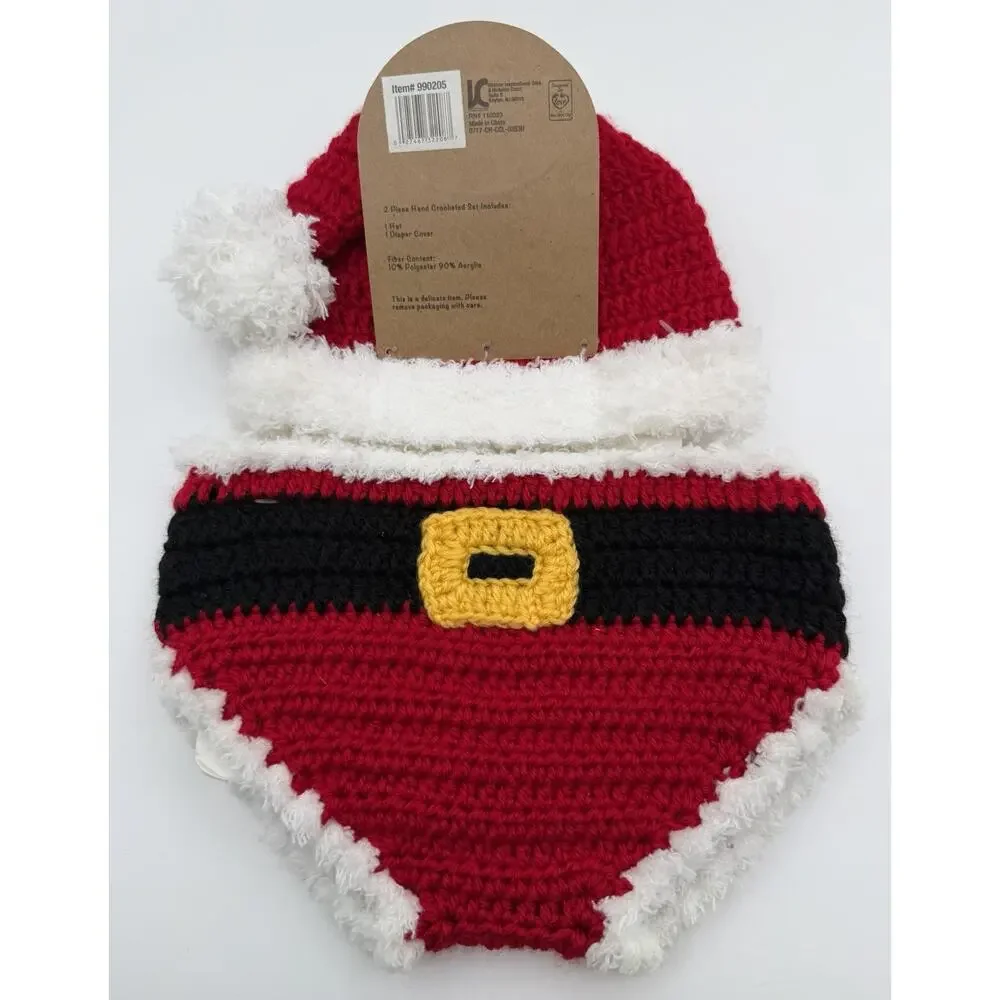 So ‘Dorable Infant Hand Crocheted Santa Set Christmas Photo Op O-6 m New